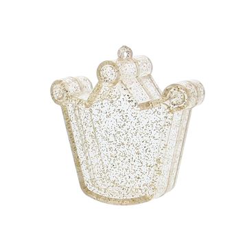 Plexi doosje kroon met glitter goud