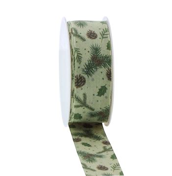 Image de Ruban Parfum d'hiver 40mm x 15m vert couleur 525